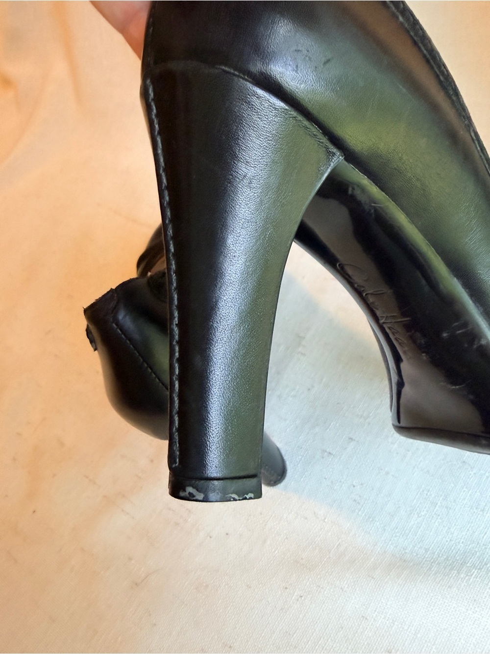 Cole Haan Vintage Black Leather Mary Jane Pumps Heels Size 9B Brazil - Picture 7 of 9